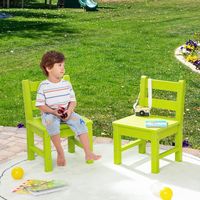 3-teiliges Tisch- &amp; Stuhlset, Spieltisch-Set für Kleinkinder aus Holz