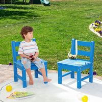 3-teiliges Tisch- &amp; Stuhlset, Spieltisch-Set für Kleinkinder aus Holz