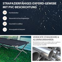Feldbett Klappbar XXL, 214,5 x 106 cm, Campingbett mit Seitentasche