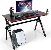 120 x 60cm Gaming Schreibtisch mit Getränkehalter und Kopfhörerhaken