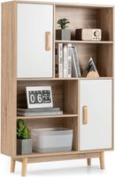 Bücherschrank mit 2 Türen und 4 offene Regale