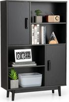 Bücherschrank mit 2 Türen und 4 offene Regale