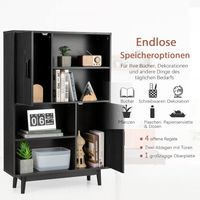 Bücherschrank mit 2 Türen und 4 offene Regale