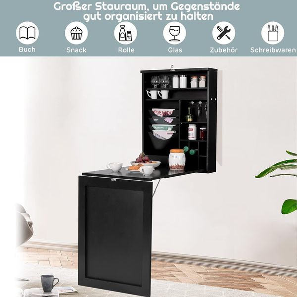 Wandtisch klappbar, Wandklapptisch mit Tafel