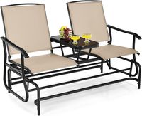 Gartenbank mit Tisch, 2-Sitzer Schaukelbank