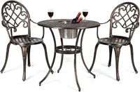 3tlg. Bistro-Set mit 2 Stühlen & Beistelltisch