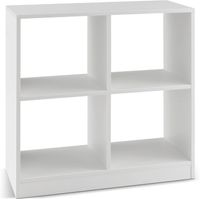 Bücherregal mit 4 Fächern, Würfelregal weiß