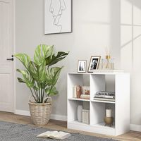 Bücherregal mit 4 Fächern, Würfelregal weiß