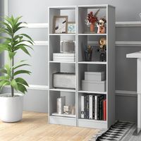 Regal mit 4 Fächern, Bücherregal Holz, 38 x 142 x 33 cm