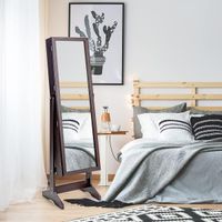 Schmuckschrank mit Ganzkörperspiegel, freistehender Schmuckständer