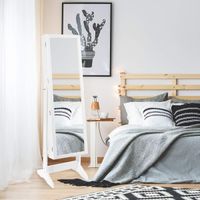 Schmuckschrank mit Ganzkörperspiegel, freistehender Schmuckständer