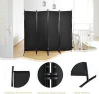 4-teiliger Raumteiler, 173cm hoch, Klappbare Trennwand