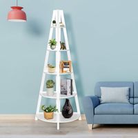 5 Ebenen Eckregal, Leiterregal Holz