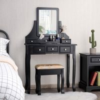 Schminktisch mit Hocker | 5 Schubladen | Abnehmbarer