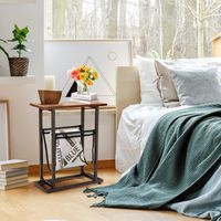 Industrieller Beistelltisch, 2-stufiger schmaler Sofatisch