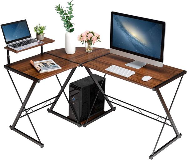 L-Förmiger Computertisch aus Holz
