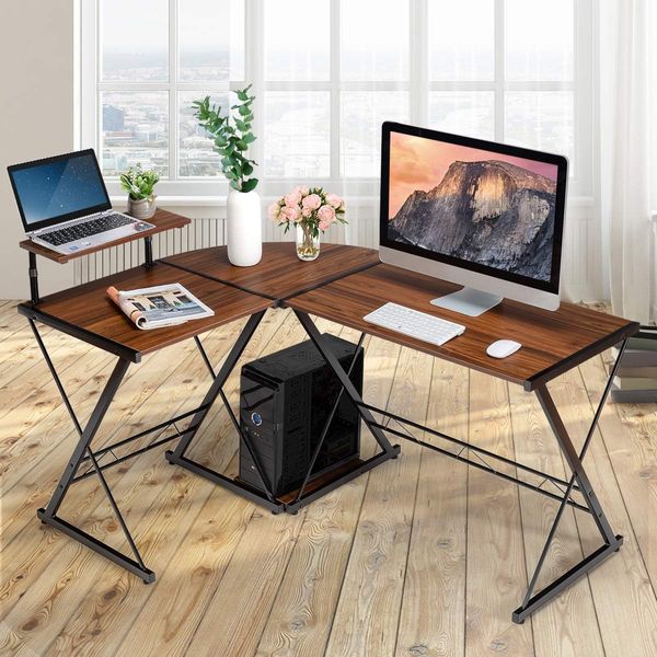 L-Förmiger Computertisch aus Holz