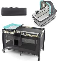 4-in-1-Babybett, tragbares Beistellbett mit Wiege &amp; Wickeltisch