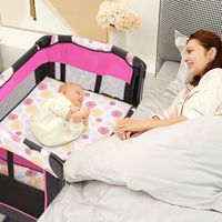 4 in 1 klappbares Reisebett & Beistellbett & Wickeltisch & Laufstall