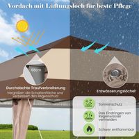 4x4m Faltpavillon, Pop Up Pavillon mit Rollen