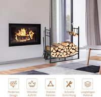 Kaminholzregal mit 4 tlg. Kaminbesteck Set