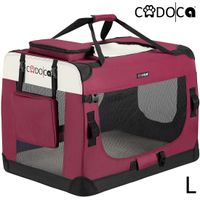 Cadoca Tiertransportbox L 70x52x50cm dunkelrot