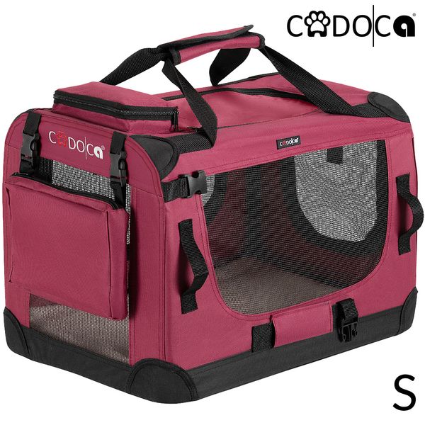 Cadoca Tiertransportbox S 50x34x36cm dunkelrot