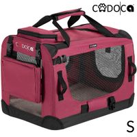 Cadoca Tiertransportbox S 50x34x36cm dunkelrot