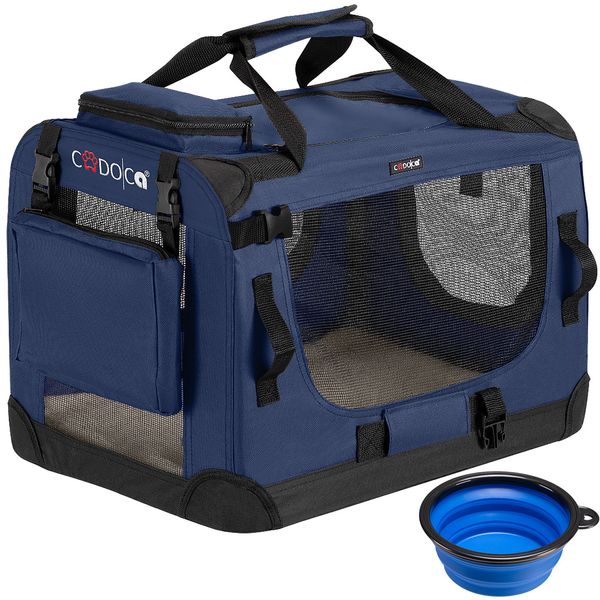 Cadoca Tiertransportbox S 50x34x36cm navyblau