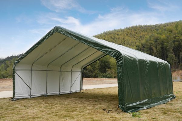 Weidezelt-Überdachung, ca. 670 x 610 x 370 cm - Grün