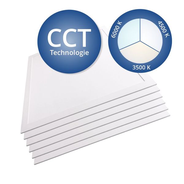 6er Pack LED-Panel mit Farbtemperaturwechsel CCT, 62x62 cm, Back-lit, 36W