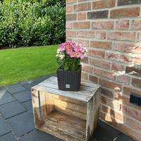 Powertec Garden Blumentopf "Rattanoptik" eckig - ca. 4 Liter, Braun