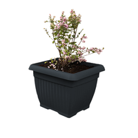  Powertec Garden Pflanztopf "Lucca" - Eckig, Anthrazit, ca. 45 x 45 x 35 cm