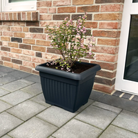  Powertec Garden Pflanztopf "Lucca" - Eckig, Anthrazit, ca. 45 x 45 x 35 cm