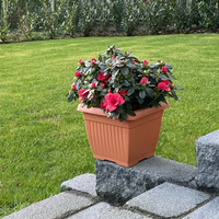 Powertec Garden Pflanztopf "Lucca" - 2er-Set, Terrakotta, je ca. 24 x 24 x 20 cm, Eckig