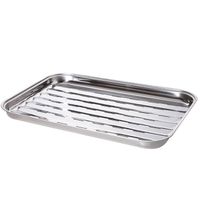 Paella World Edelstahl-Grillschale 34x24x2,5 cm spülmaschinengeeignet für Holzkohle-, Gas- und Elektrogrills