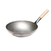 Paella World Original chinesischer Wok mit Holzgriff, Ø 35 cm und Edelstahl-Wokring