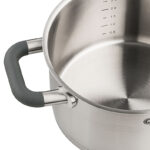 hochwertige Edelstahl Servierpfanne LUGANO 24 cm mit Deckel