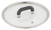 hochwertige Edelstahl Stielpfanne LUGANO 24 cm mit Deckel