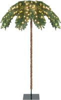 180 cm Künstliche Palme beleuchtet, Kunstbaum mit 250 LED-Lichtern in Warmweiß