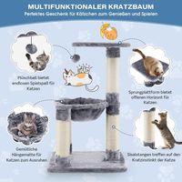 Kratzbaum Klein, Katzenbaum mit gemütlicher Hängematte &amp; großem Plattform &amp; Fellknäuel