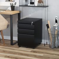 Rollcontainer Aktenschrank Büroschrank mit Schubladen Stahl Schwarz