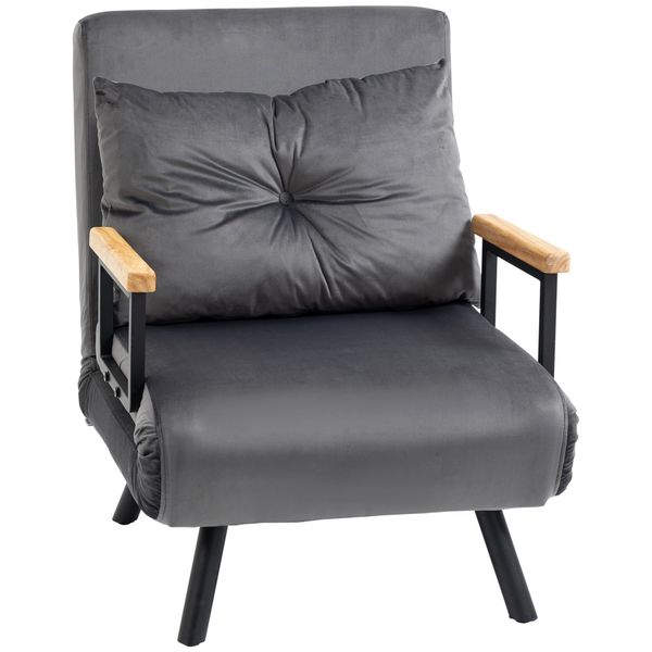 Schlafsessel, Einzelsofa mit Bettfunktion, Relaxsessel mit Rückenkissen