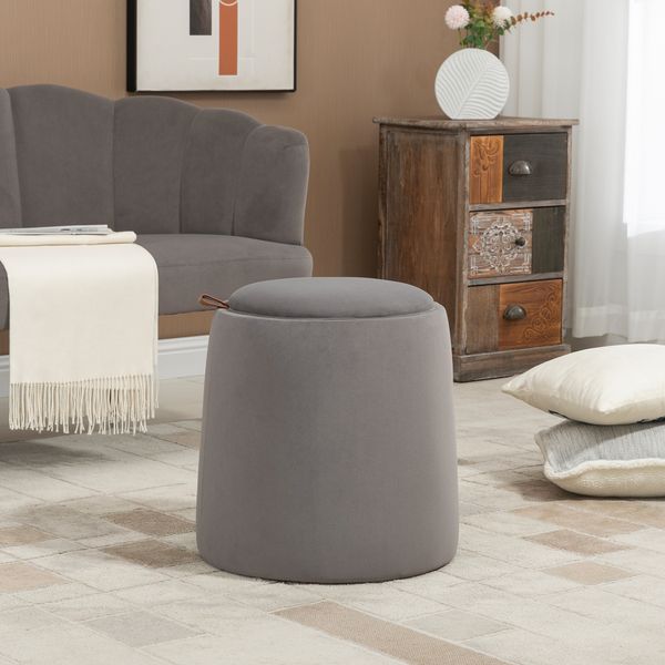 2-in-1 Ottomane Sitzhocker inklusive Stauraum, abnehmbaren Deckel Beige