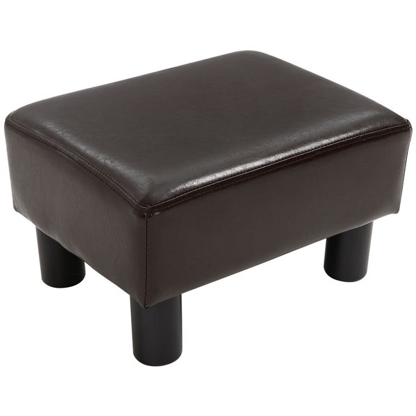 Fußhocker Sitzhocker, Rechteckiger Ottoman, Fußstütze aus Kunstleder