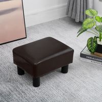Fußhocker Sitzhocker, Rechteckiger Ottoman, Fußstütze aus Kunstleder