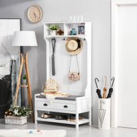 Garderobenständer, Garderobe, Kleiderständer mit Haken, Schuhregal Stahl