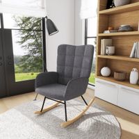 Schaukelstuhl Schwingsessel Akzentstuhl bis 120 kg, Polyester, Dunkelgrau