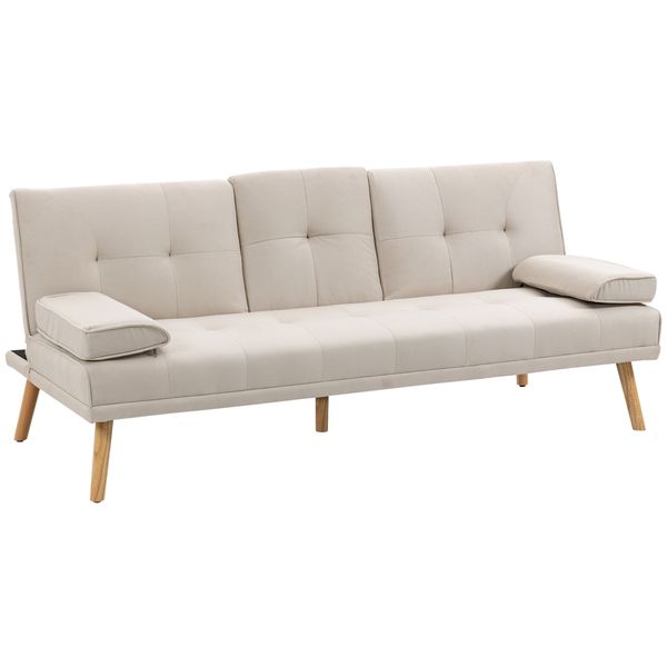 Schlafsofa Sofabett Schlafcouch 3 Sitzer Leinen