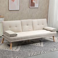 Schlafsofa Sofabett Schlafcouch 3 Sitzer Leinen